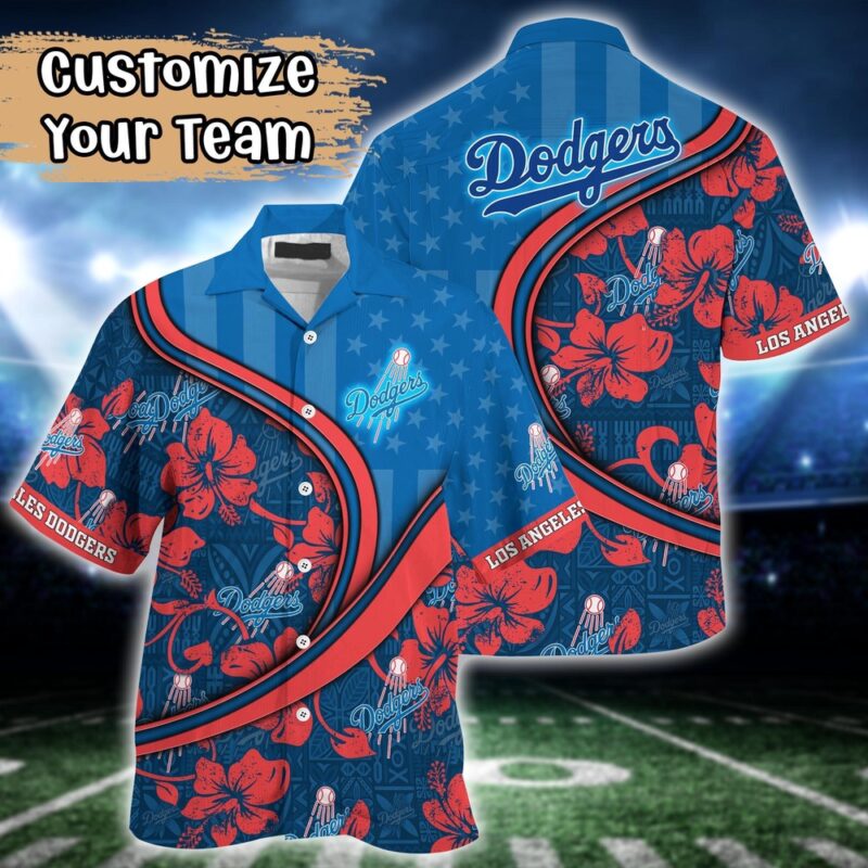 Customized MLB Los Angeles Dodgers Hawaiian Shirt Harmony Hues For Fans