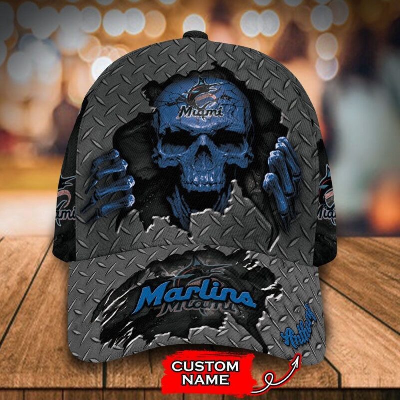 Customized MLB Miami Marlins Baseball Cap Skull For Fans
