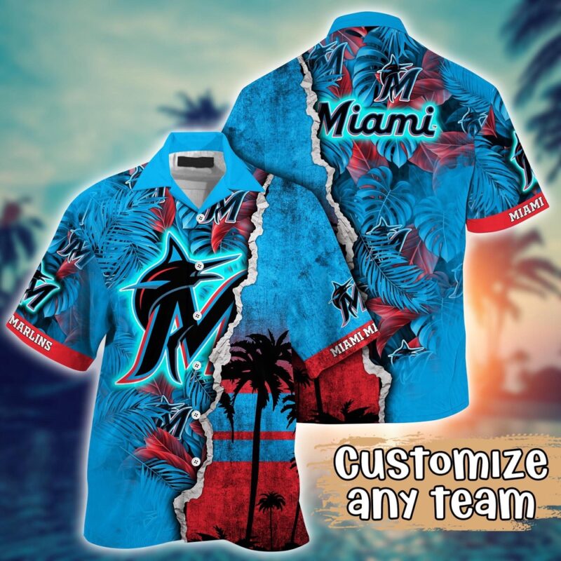 Customized MLB Miami Marlins Hawaiian Shirt Champion Chic Couture For Fans