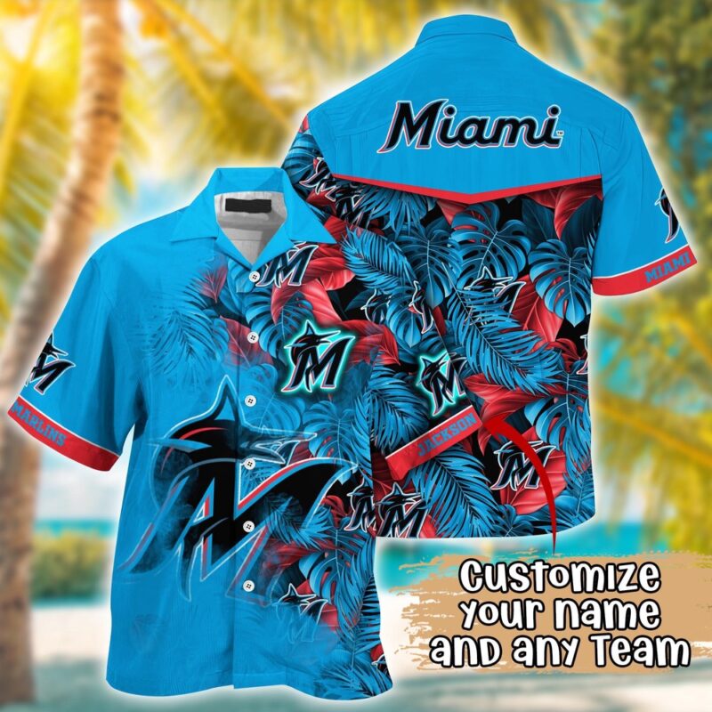 Customized MLB Miami Marlins Hawaiian Shirt Radiant Rhythms For Fans