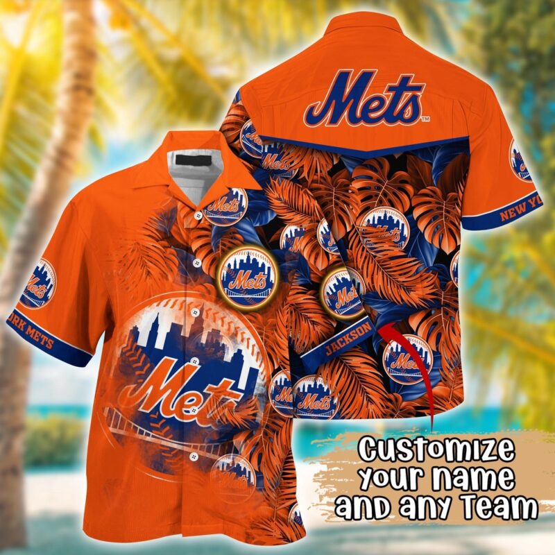 Customized MLB New York Mets Hawaiian Shirt Radiant Rhythms For Fans