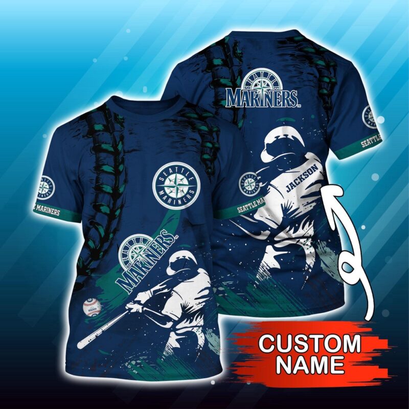 Customized MLB Seattle Mariners 3D T-Shirt Sunset Slam Chic For Sports Enthusiasts