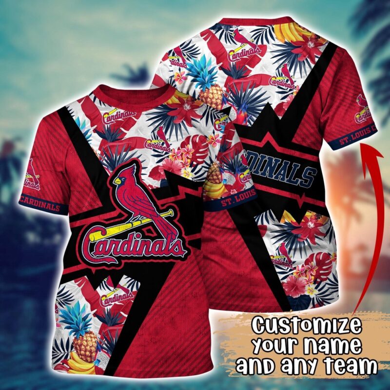 Customized MLB St. Louis Cardinals 3D T-Shirt Aloha Vibes For Sports Enthusiasts