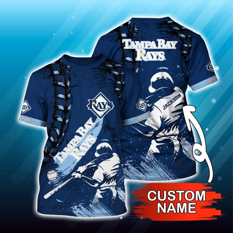 Customized MLB Tampa Bay Rays 3D T-Shirt Sunset Slam Chic For Sports Enthusiasts