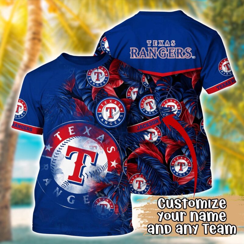Customized MLB Texas Rangers 3D T-Shirt Summer Symphony For Sports Enthusiasts