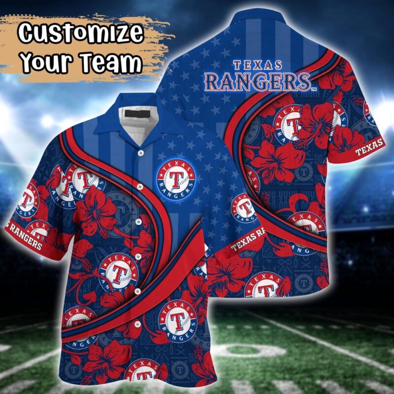 Customized MLB Texas Rangers Hawaiian Shirt Harmony Hues For Fans