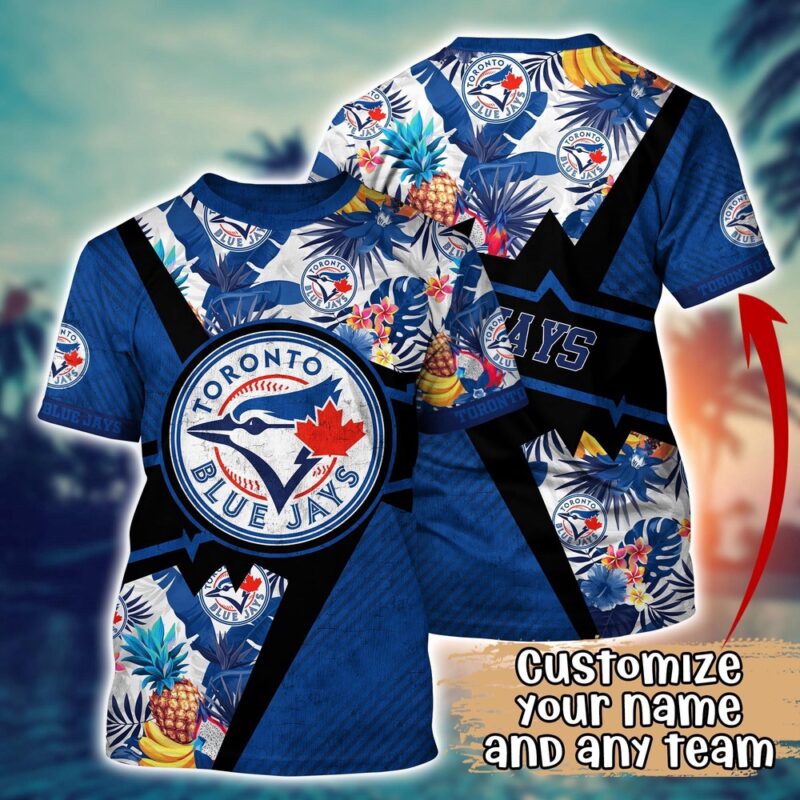 Customized MLB Toronto Blue Jays 3D T-Shirt Aloha Vibes For Sports Enthusiasts