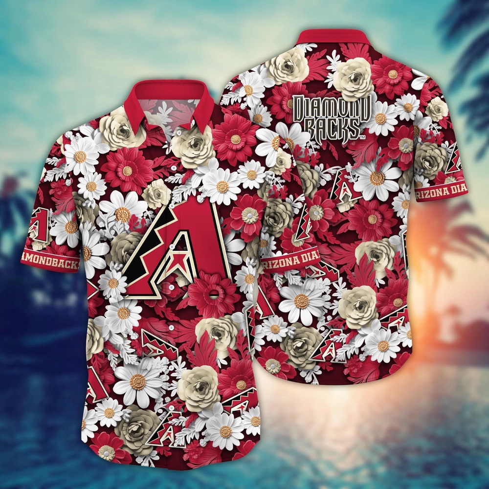 MLB Arizona Diamondbacks Hawaiian Shirt Flower Floral Fusion Fashion For Fans