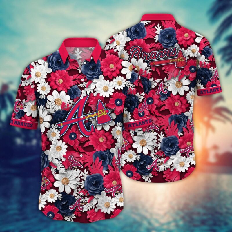 MLB Atlanta Braves Hawaiian Shirt Flower Floral Fusion Fashion For Fans