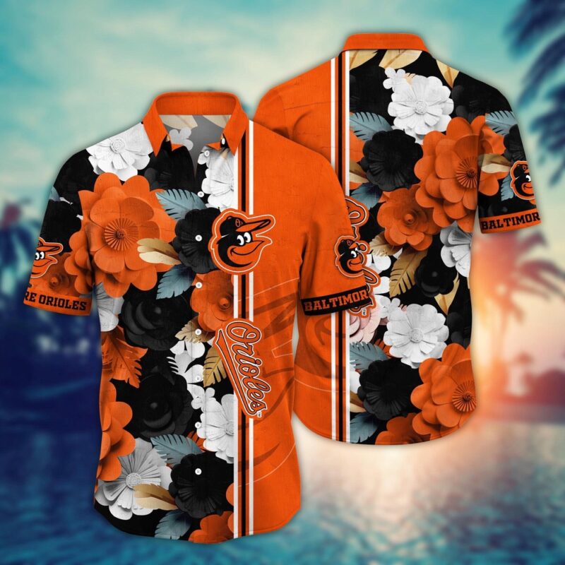 MLB Baltimore Orioles Hawaiian Shirt Fashion Frenzy in Floral For Sport Fan