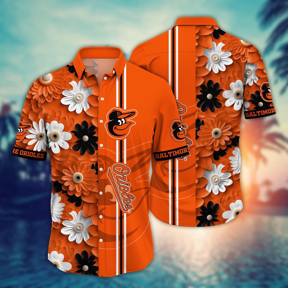 MLB Baltimore Orioles Hawaiian Shirt Floral Finesse For Sports Fans