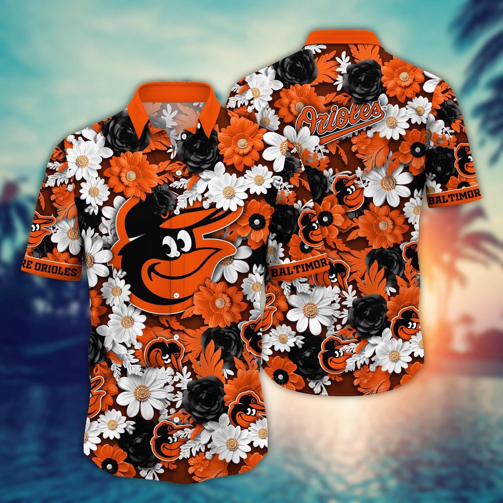 MLB Baltimore Orioles Hawaiian Shirt Flower Floral Fusion Fashion For Fans