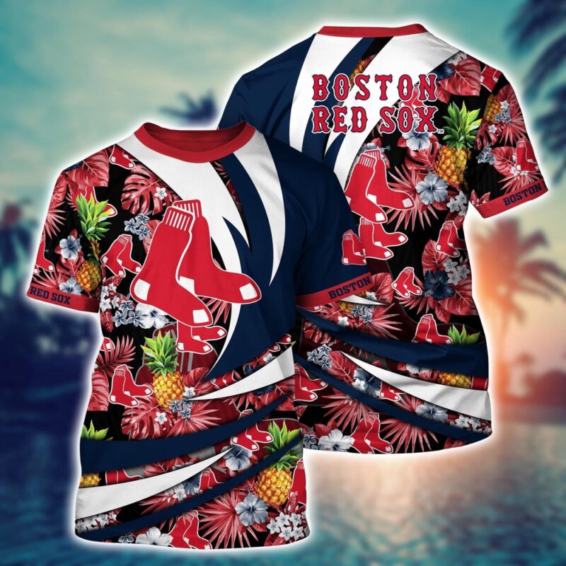 MLB Boston Red Sox 3D T-Shirt Athletic Aura For Fans Baseball