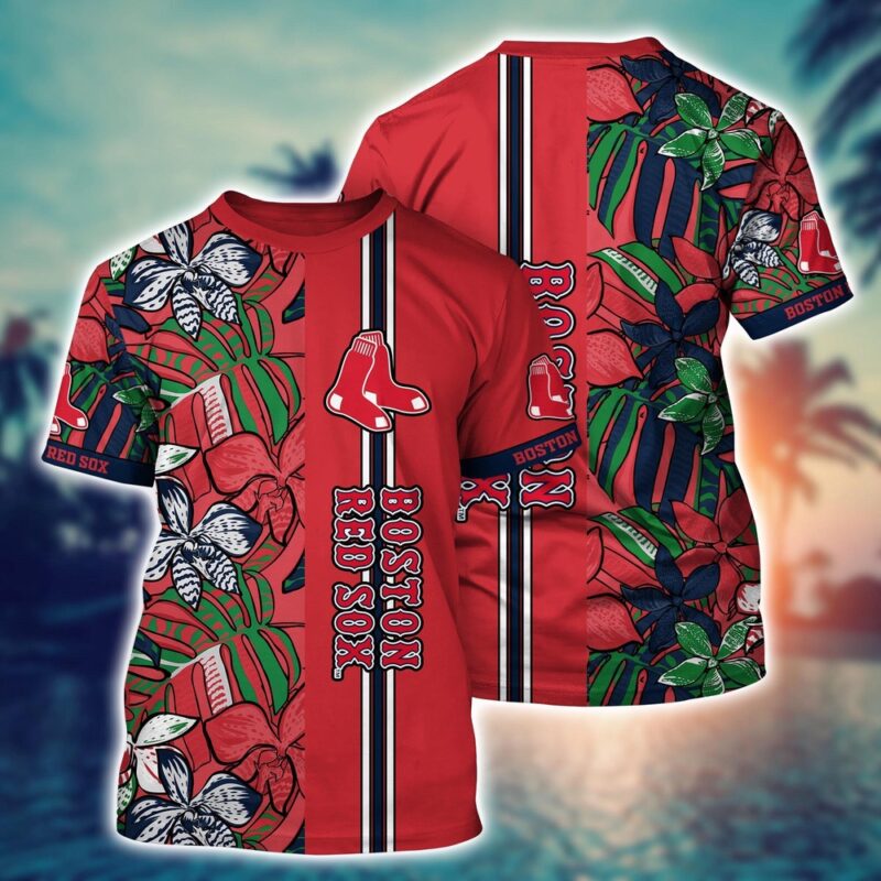 MLB Boston Red Sox 3D T-Shirt Chic Athletic Elegance For Fans Baseball