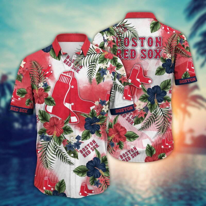 MLB Boston Red Sox Hawaiian Shirt Pitch Perfect Bloom Gift For Fans