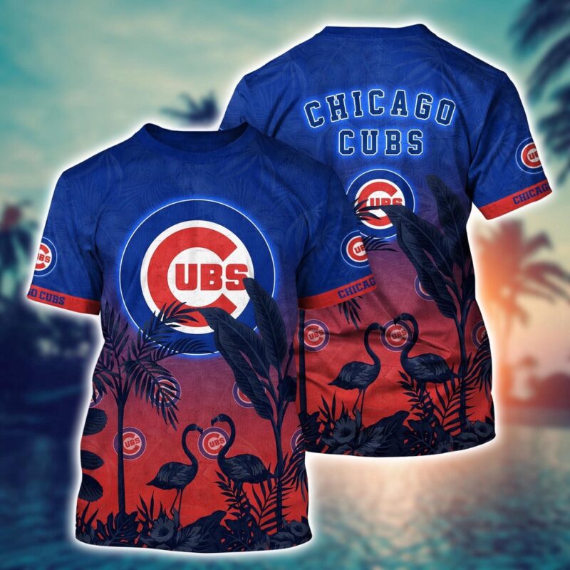 MLB Chicago Cubs 3D T-Shirt Paradise Bloom For Sports Enthusiasts