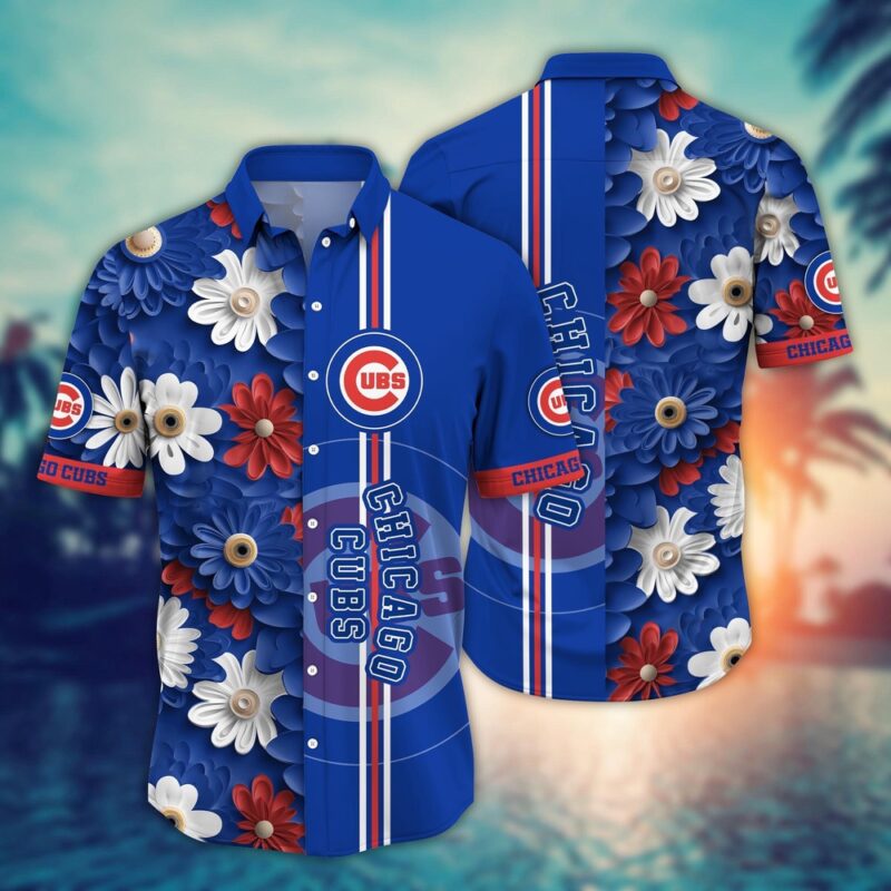 MLB Chicago Cubs Hawaiian Shirt Floral Finesse For Sports Fans