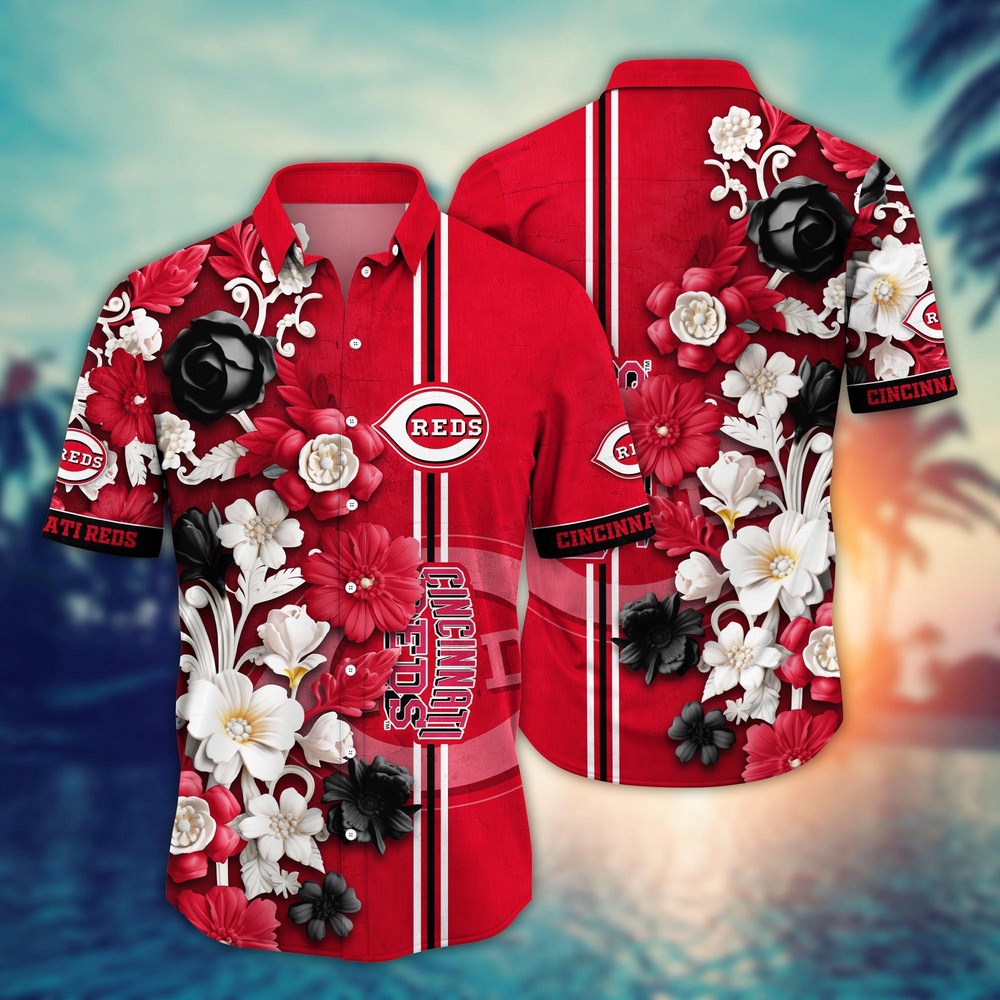 MLB Cincinnati Reds Hawaiian Shirt MLB Luau League Looks For Sport Fan