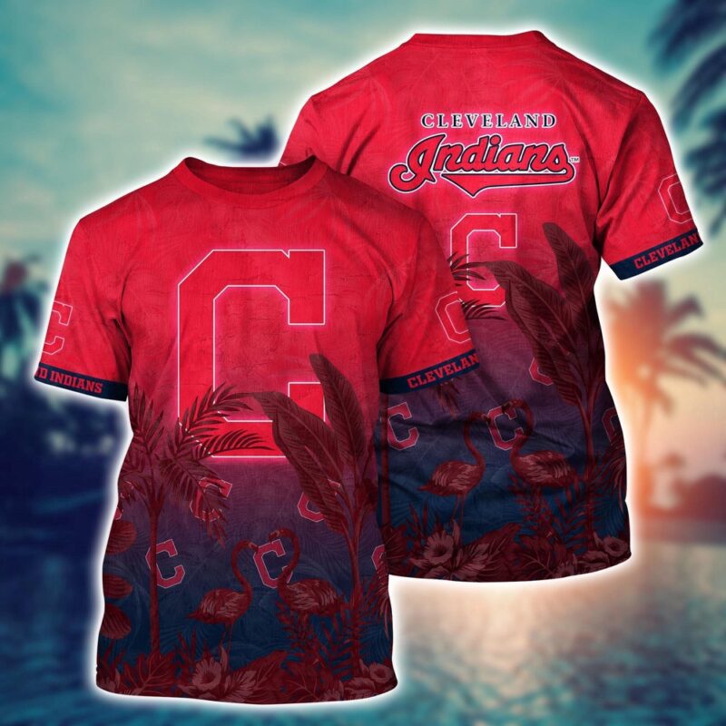 MLB Cleveland Indians 3D T-Shirt Paradise Bloom For Sports Enthusiasts