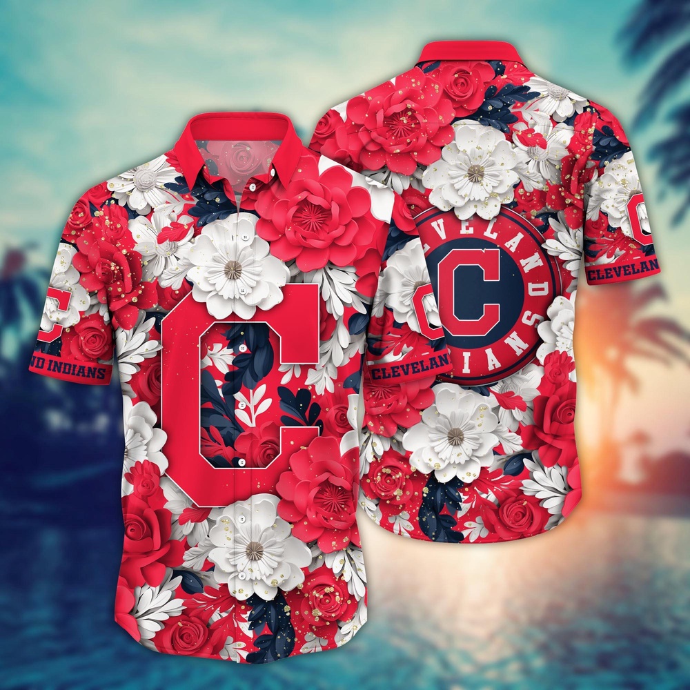 MLB Cleveland Indians Hawaiian Shirt Aloha Spirit At Every Base For Sport Fan