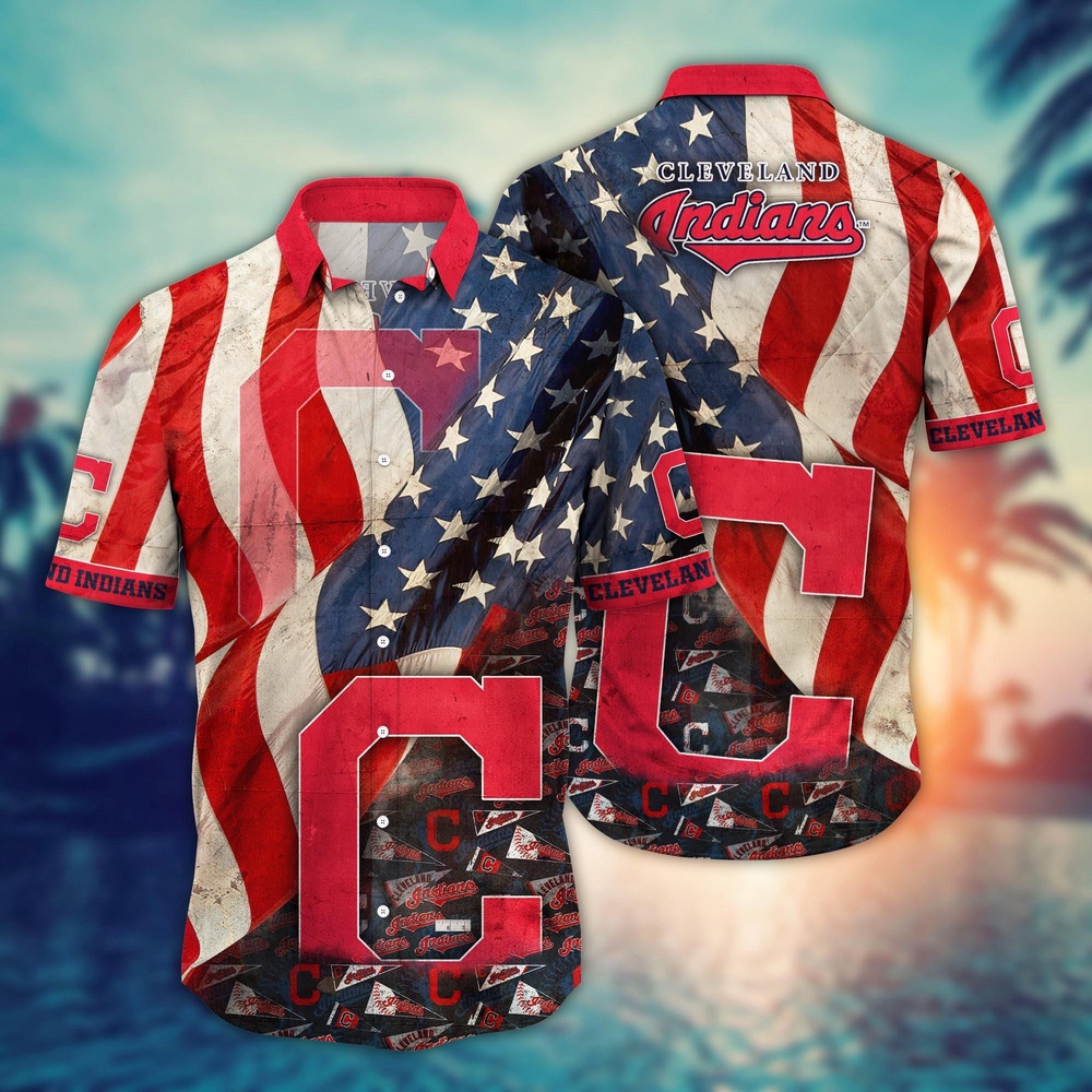 MLB Cleveland Indians Hawaiian Shirt Flower Swing into Hawaiianan Chic For Fans