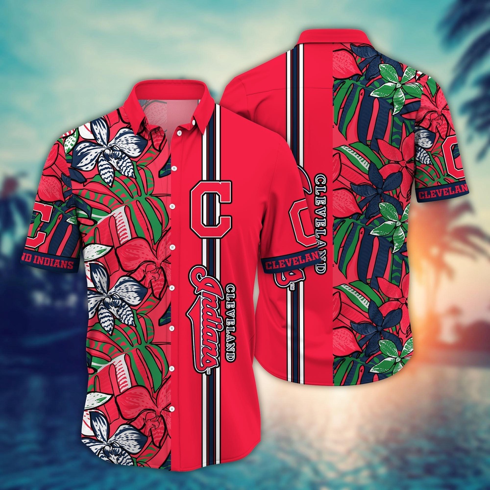 MLB Cleveland Indians Hawaiian Shirt Summer Swirl Gift For Fans