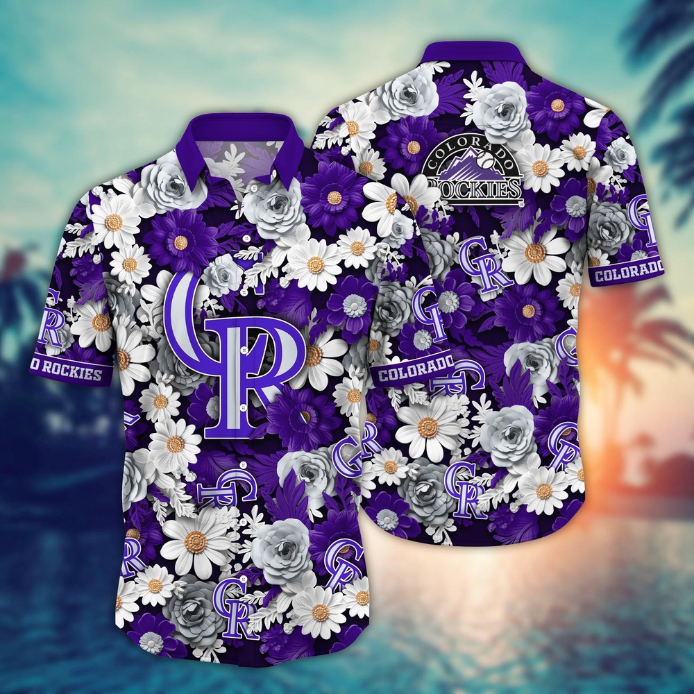 MLB Colorado Rockies Hawaiian Shirt Flower Floral Fusion Fashion For Fans