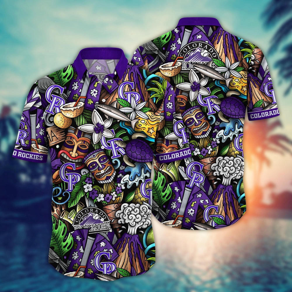 MLB Colorado Rockies Hawaiian Shirt Flower Strike A Style Statement For Fans