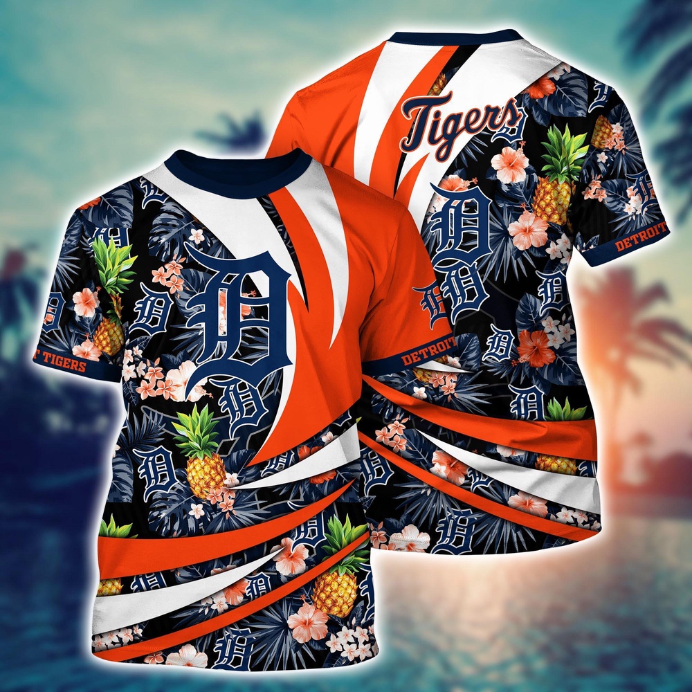 MLB Detroit Tigers 3D T-Shirt Athletic Aura For Fans Baseball