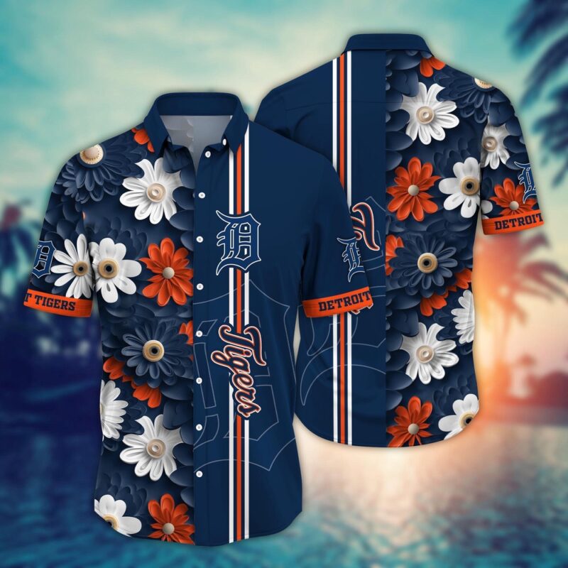 MLB Detroit Tigers Hawaiian Shirt Floral Finesse For Sports Fans