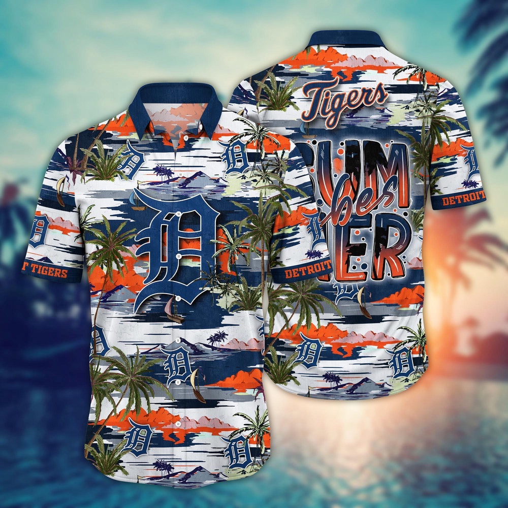 MLB Detroit Tigers Hawaiian Shirt Flower Grand Slam in Hawaiianan Flair For Fans