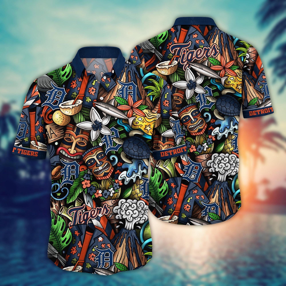 MLB Detroit Tigers Hawaiian Shirt Flower Strike A Style Statement For Fans