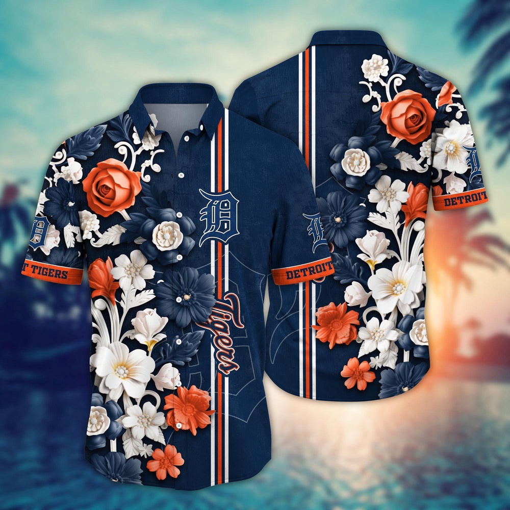 MLB Detroit Tigers Hawaiian Shirt MLB Luau League Looks For Sport Fan