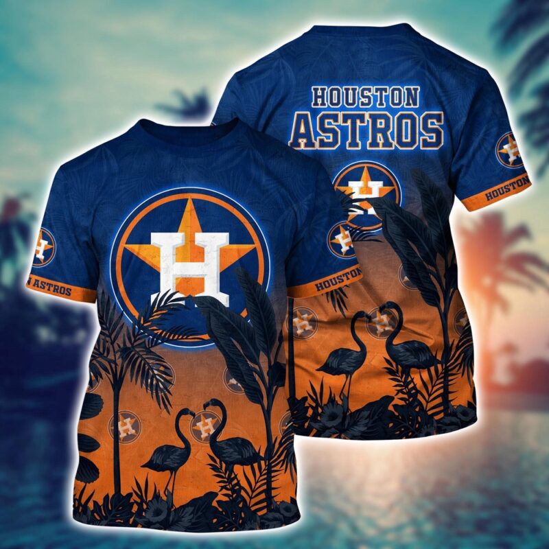 MLB Houston Astros 3D T-Shirt Paradise Bloom For Sports Enthusiasts