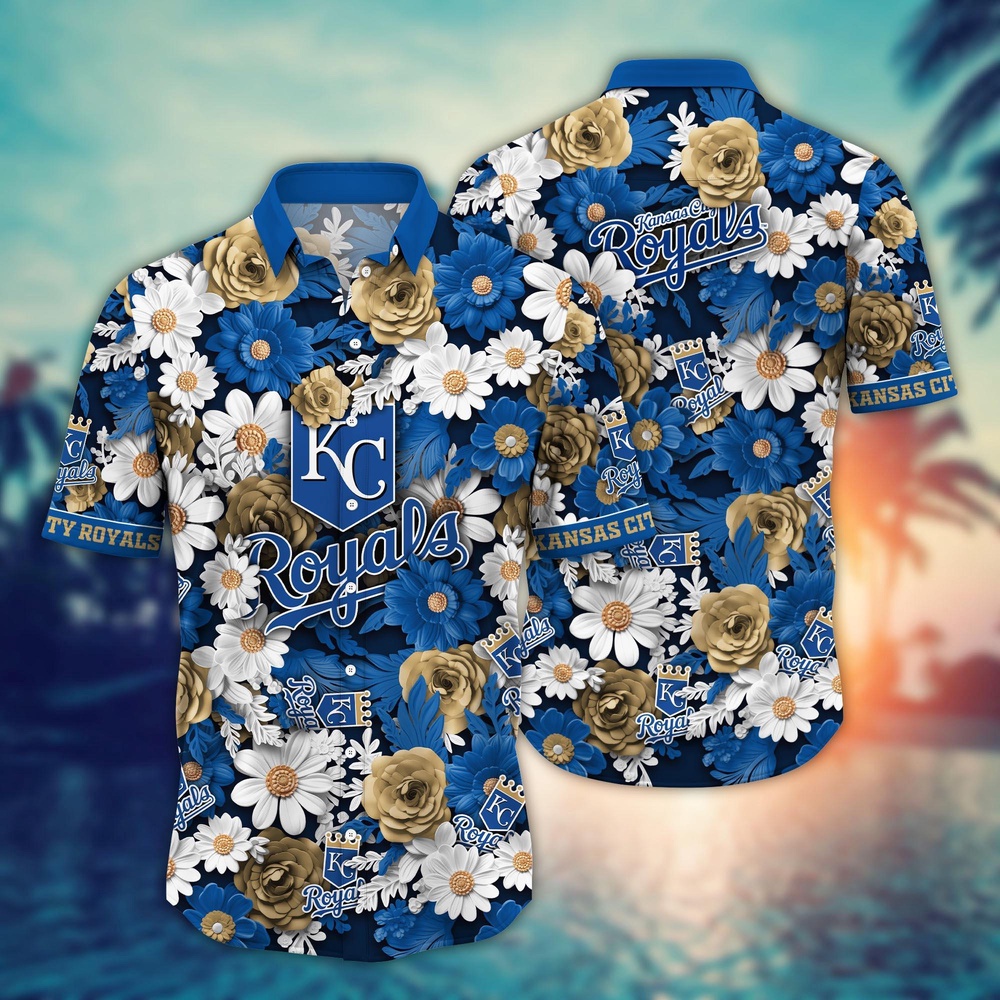 MLB Kansas City Royals Hawaiian Shirt Flower Floral Fusion Fashion For Fans