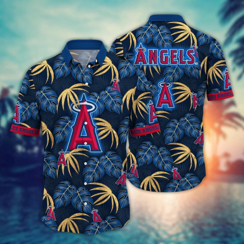 MLB Los Angeles Angels Hawaiian Shirt Floral Symphony Gift For Fans