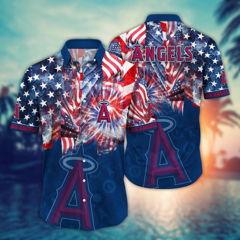 MLB Los Angeles Angels Hawaiian Shirt Flower Game Day Aloha MLB Style For Fans