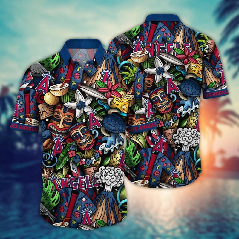 MLB Los Angeles Angels Hawaiian Shirt Flower Strike A Style Statement For Fans