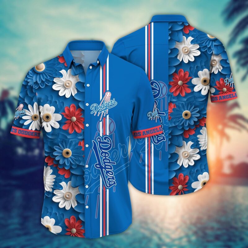 MLB Los Angeles Dodgers Hawaiian Shirt Floral Finesse For Sports Fans