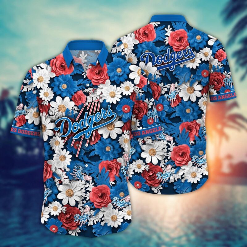 MLB Los Angeles Dodgers Hawaiian Shirt Flower Floral Fusion Fashion For Fans