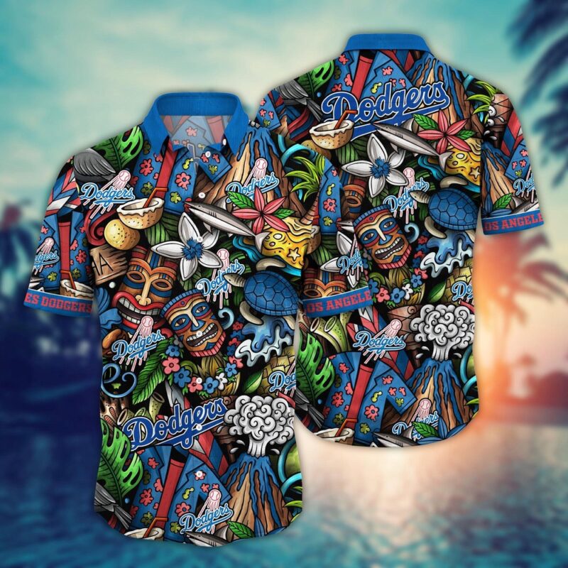 MLB Los Angeles Dodgers Hawaiian Shirt Flower Strike A Style Statement For Fans