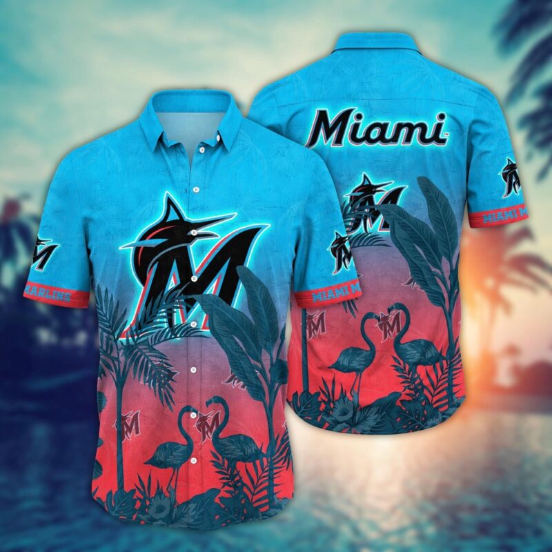 MLB Miami MarlIns Hawaiian Shirt Chase the Sunset Gift For Fans