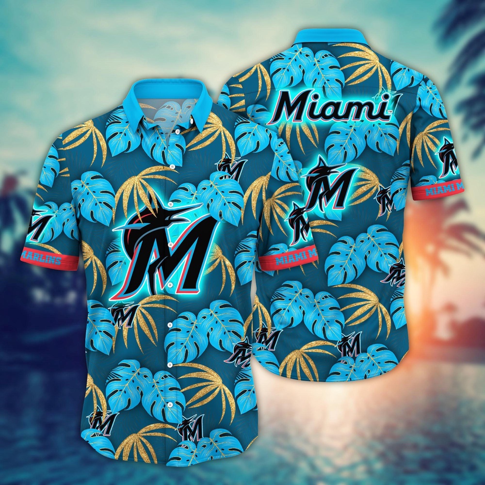 MLB Miami MarlIns Hawaiian Shirt Floral Symphony Gift For Fans