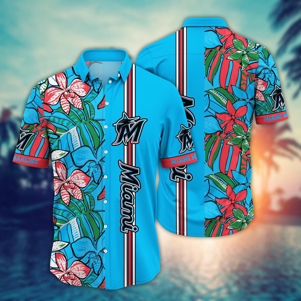 MLB Miami MarlIns Hawaiian Shirt Summer Swirl Gift For Fans