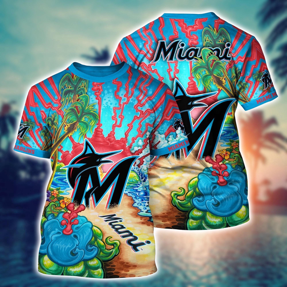 MLB Miami Marlins 3D T-Shirt Masterpiece Parade For Sports Enthusiasts