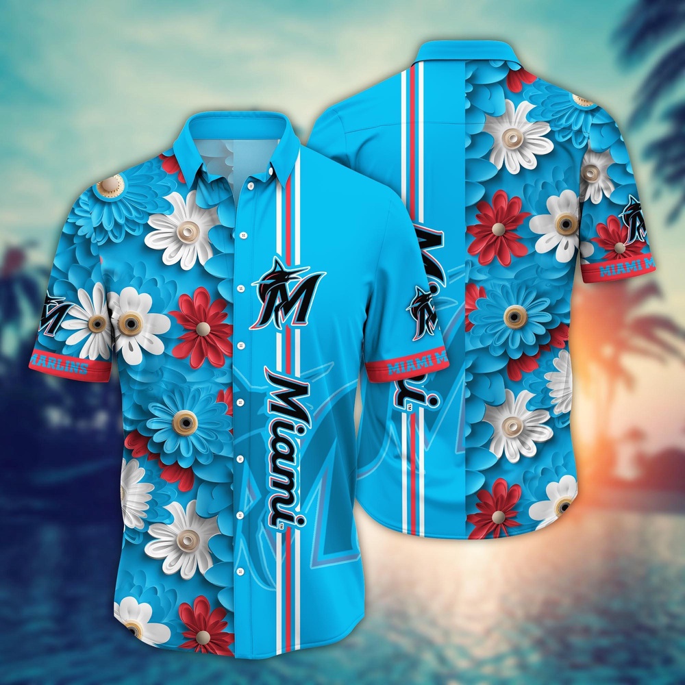 MLB Miami Marlins Hawaiian Shirt Floral Finesse For Sports Fans