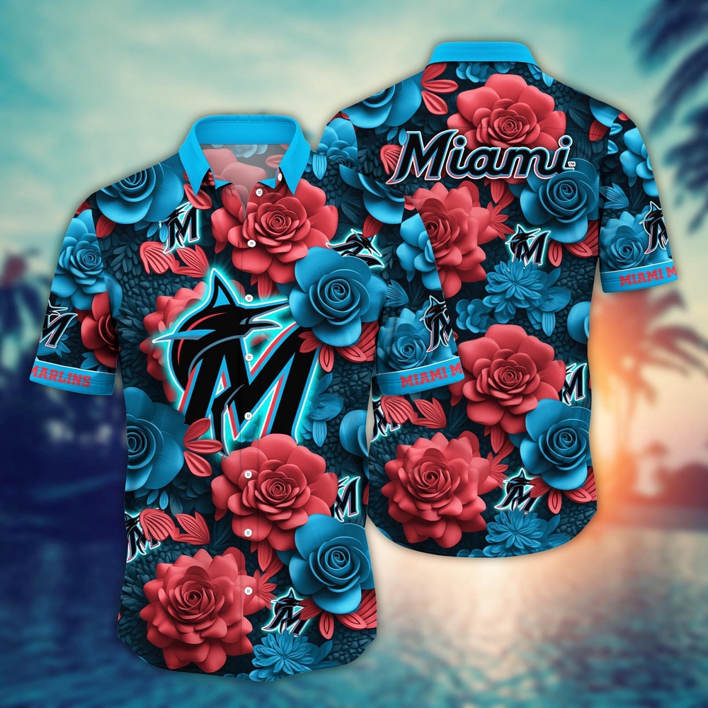 MLB Miami Marlins Hawaiian Shirt Flower Aloha Style Unleashed For Fans