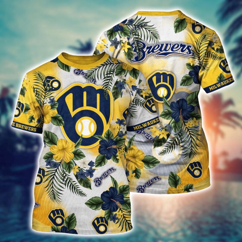 MLB Milwaukee Brewers 3D T-Shirt Glamorous Tee For Sports Enthusiasts