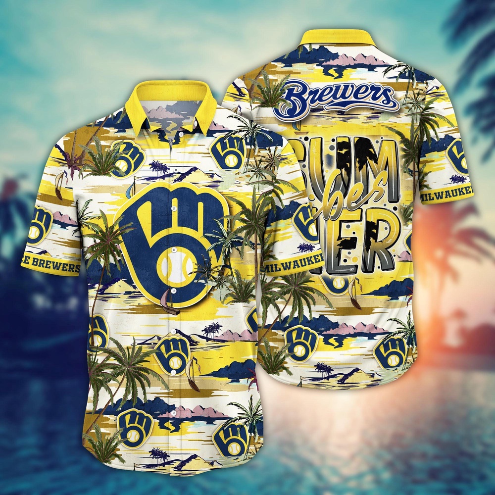 MLB Milwaukee Brewers Hawaiian Shirt Flower Grand Slam in Hawaiianan Flair For Fans