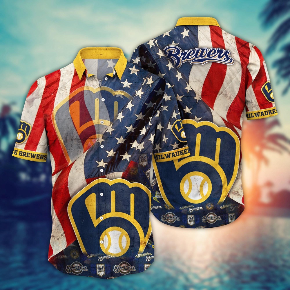 MLB Milwaukee Brewers Hawaiian Shirt Flower Swing into Hawaiianan Chic For Fans